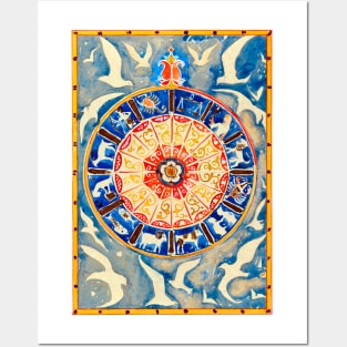 Zodiac Signs in a Circle 19th Century Dutch Posters and Art